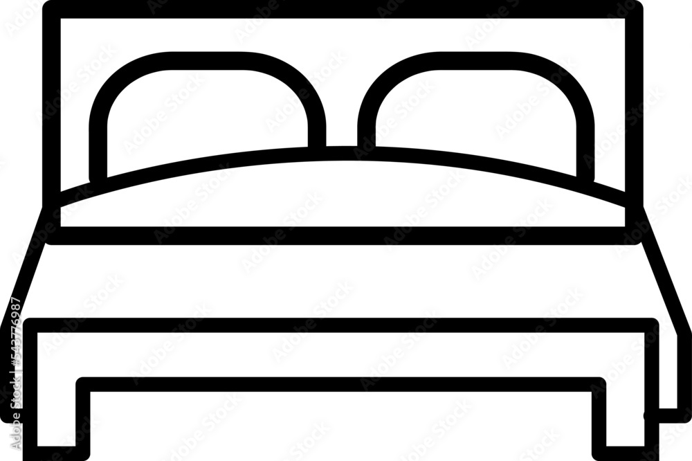Bed icon vector flat template on white background..eps Bed icon vector flat template on white background..eps