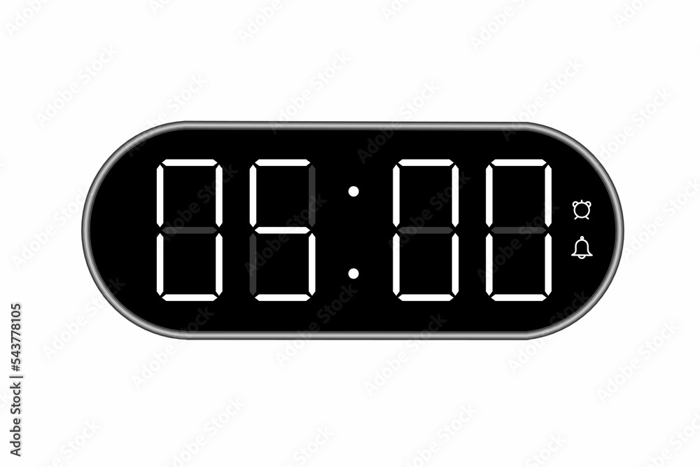 Vector Flat Illustration Of A Digital Clock Displaying 05 00 vector-flat-illustration-of-a-digital-clock-displaying-05-00