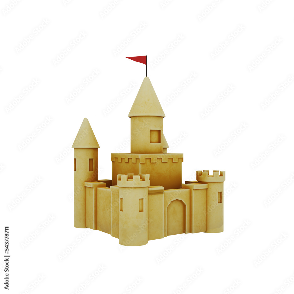 Sand castle isolated
