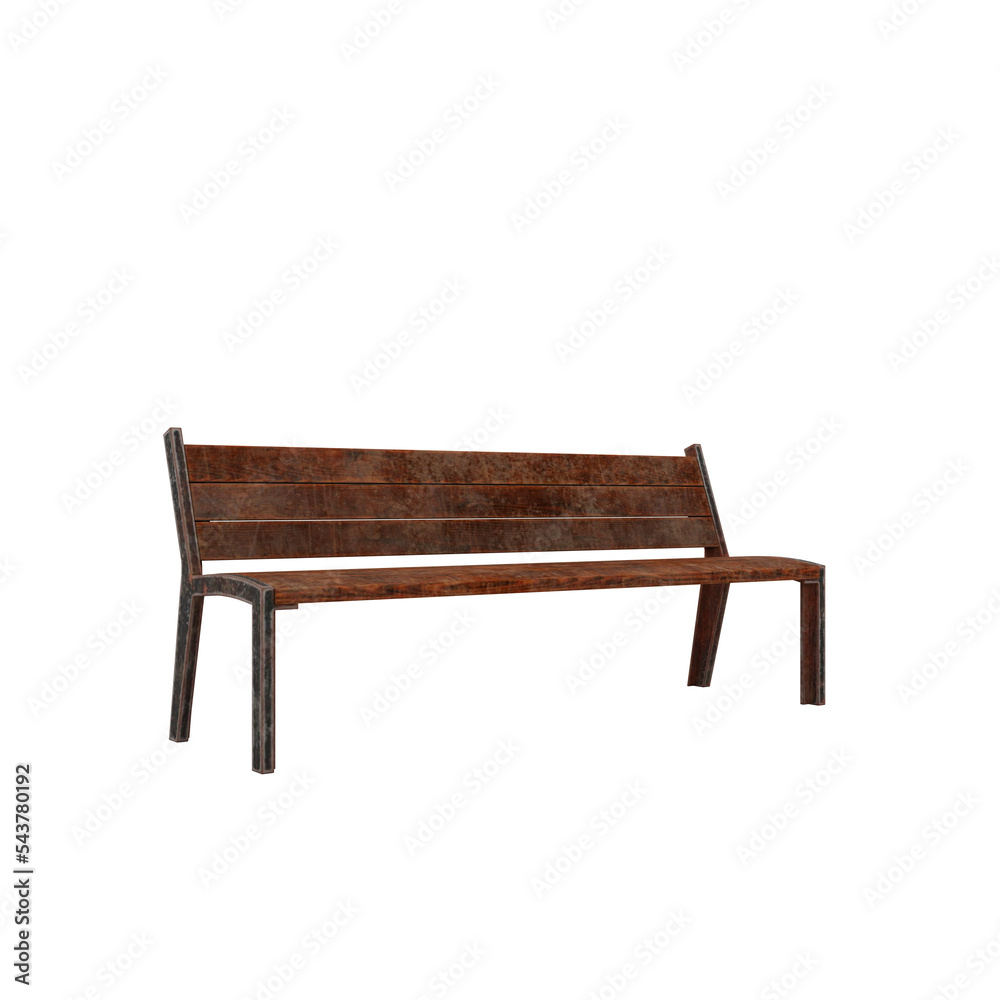 Street bench isolated