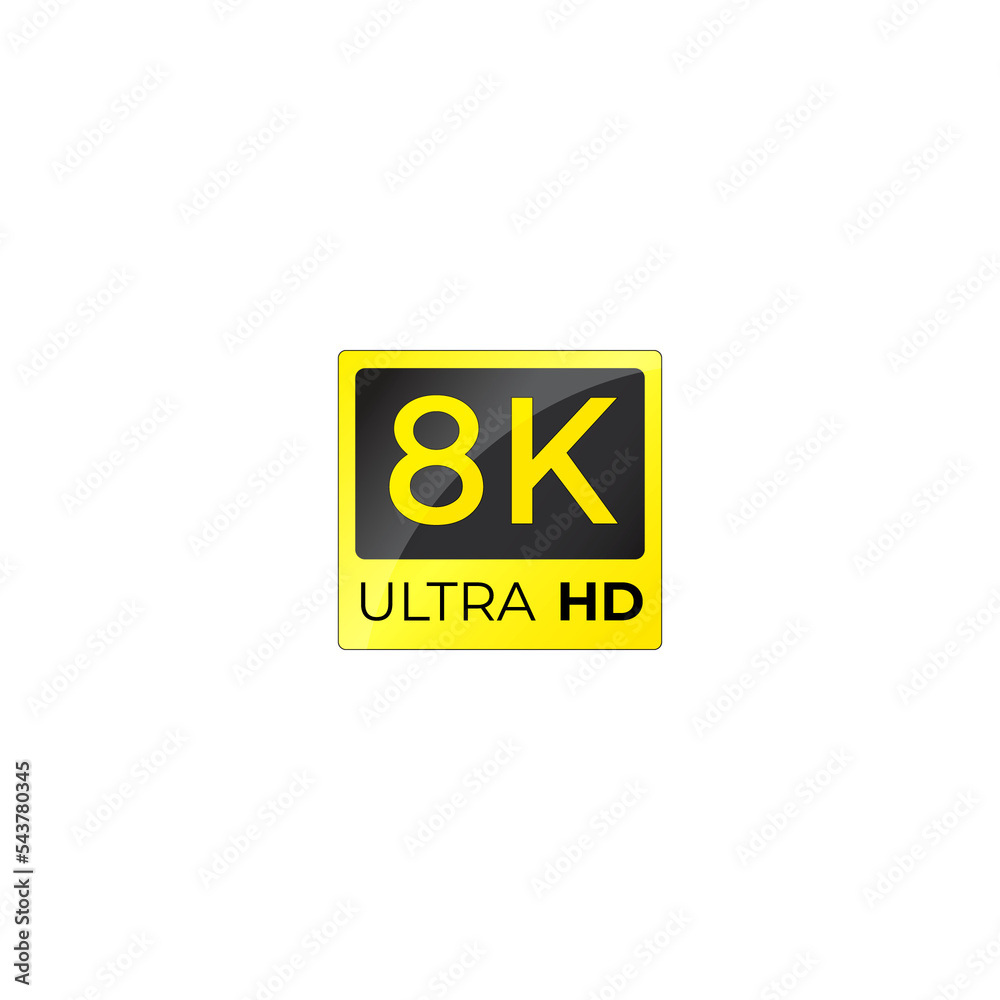 Illustrazione Stock High Definition video resolution 8k Ultra Hd png icon |  Adobe Stock