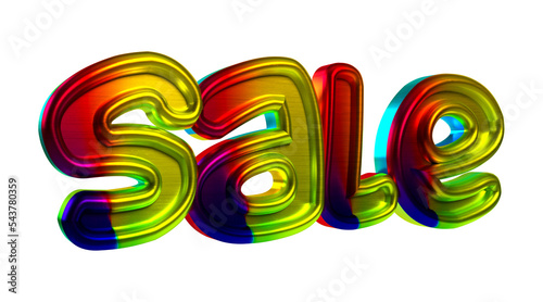 Isolated Word SALE, Larger than Life 3D Alphabet Illustration on White Background.