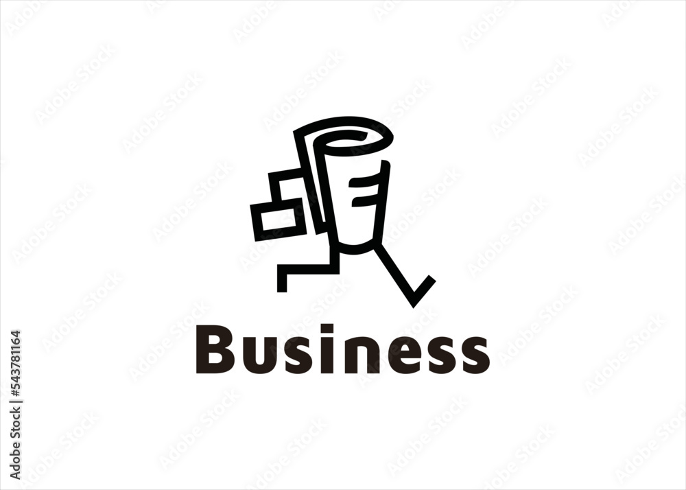 business man icon logo design paper book data storage business man icon logo design paper book data storage