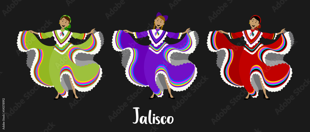 Mujer Traje Tipico De Jalisco Dibujo