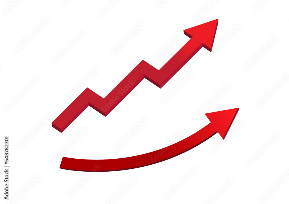 graphics design red arrow up with white background vector illustration graphics design red arrow up with white background vector illustration