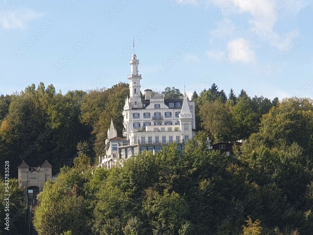 Naklejka premium this photo is travel to austria and germany and switzerland with my friends