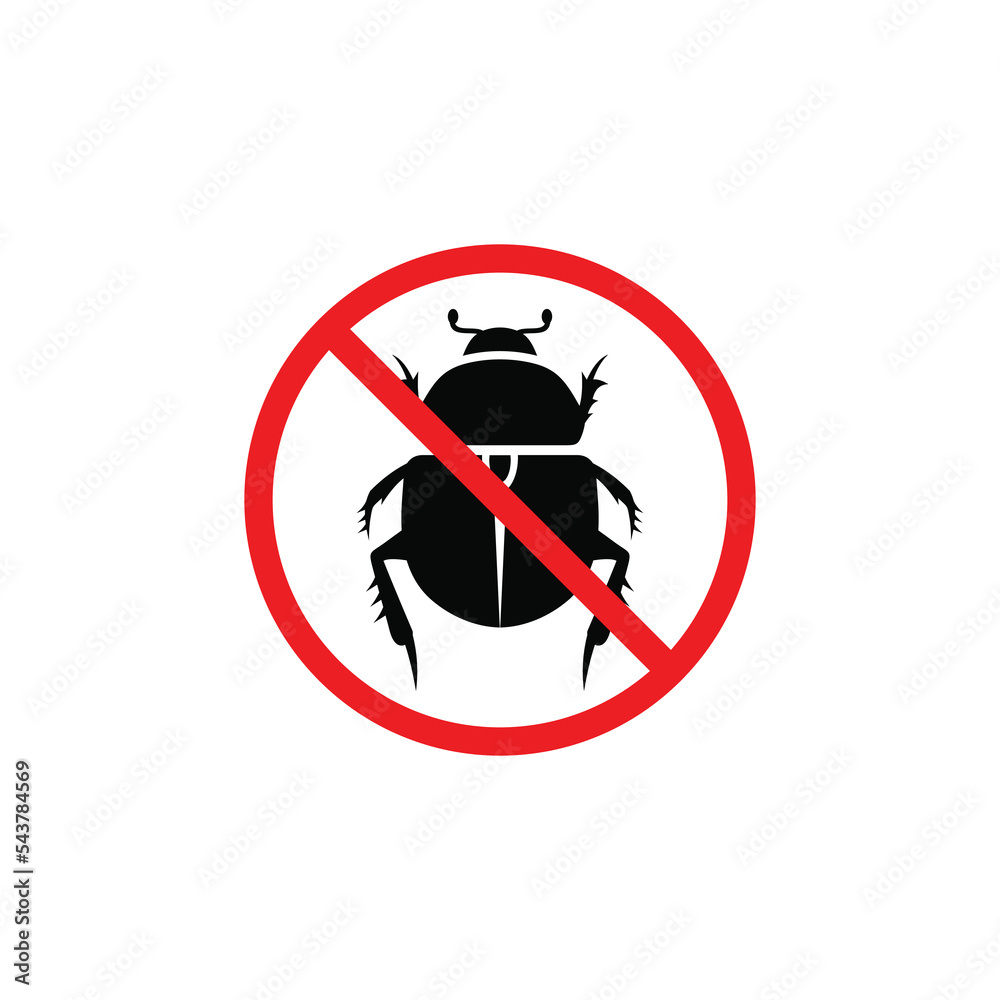 No bug symbol. No insect symbol vector No bug symbol. No insect symbol vector