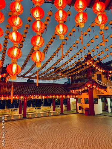 Photography Serie of Red Chinese Latern in a Temple in Kuala Lumpur, Malaysia, Asia - concep