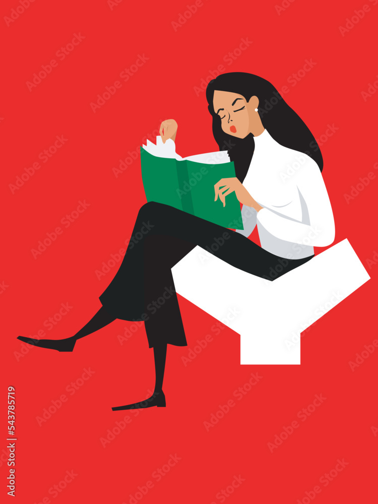 Woman reading the book. Vector eps illustration Woman reading the book. Vector eps illustration