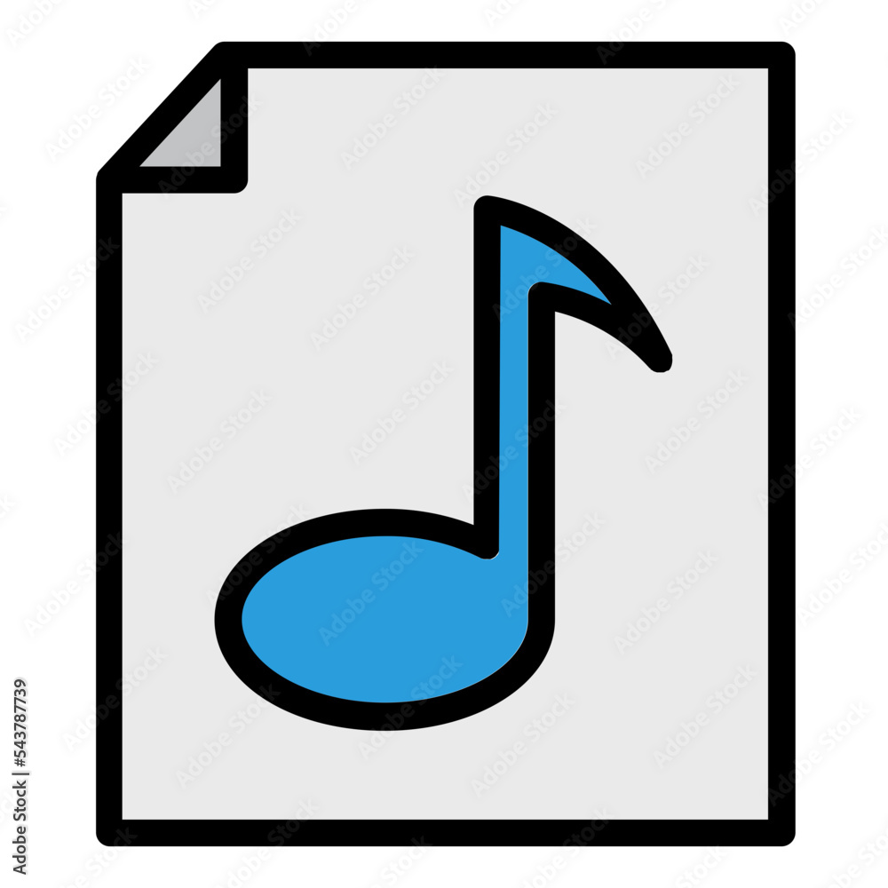 Music file filled line icon Music file filled line icon