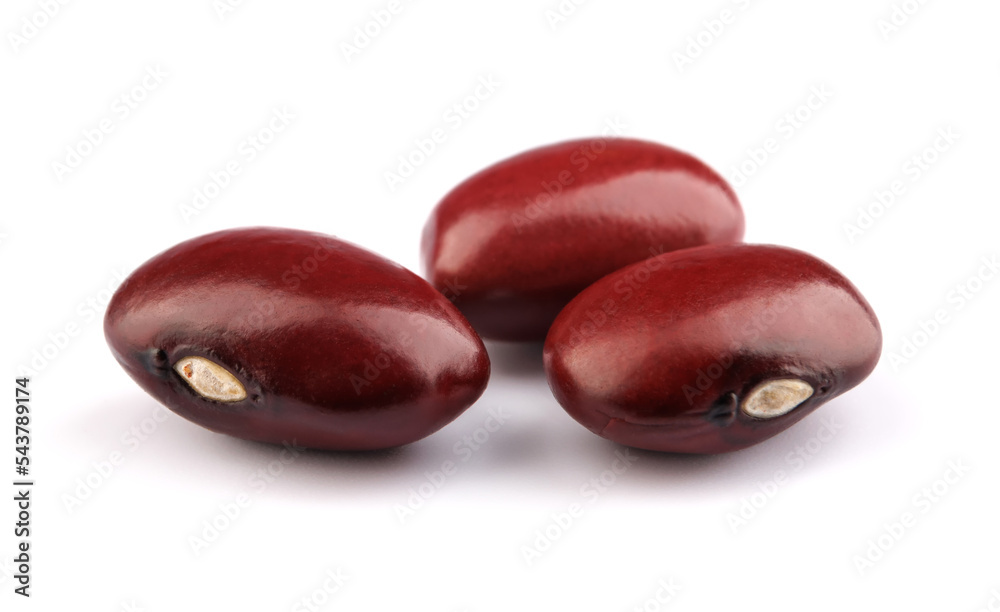 Closeup red bean (kidney bean) isolated on white background. Clipping path Closeup red bean (kidney bean) isolated on white background. Clipping path