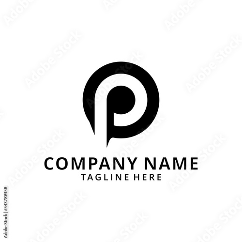illustration circle letter p logo design