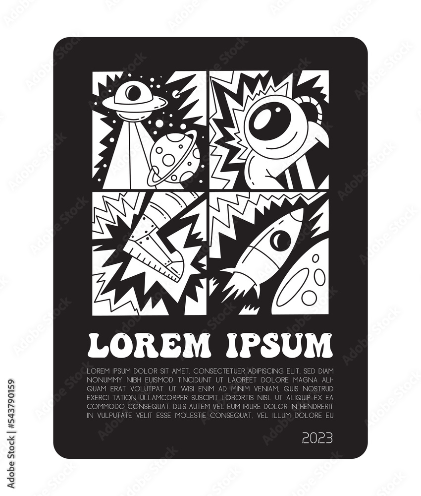 Fototapeta premium astronaut illstration pop art poster