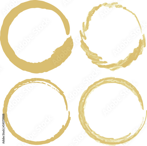 絵筆で描いたような円形の金色フレーム