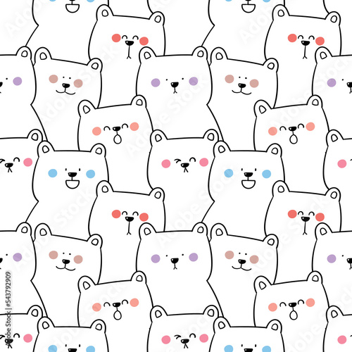 Seamless Pattern of Cartoon Bear Design