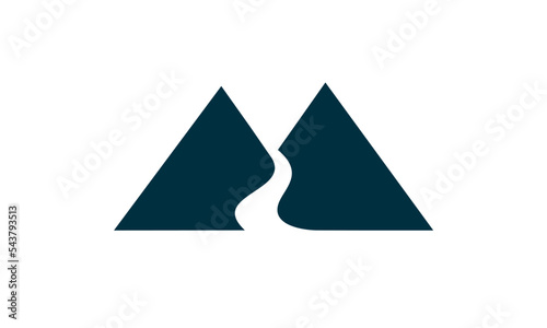 mountain and river logo template