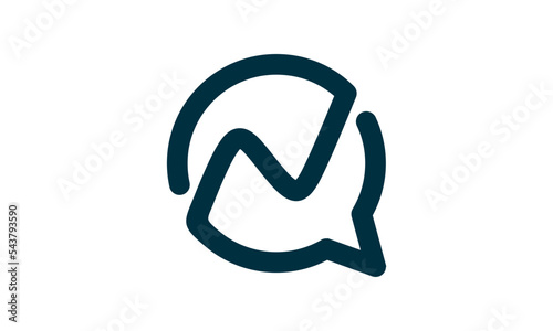 N in bubble chat logo template