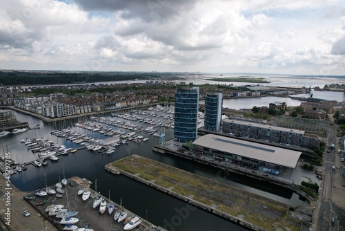  River Medway St Marys Island drone aerial view Kent UK photo