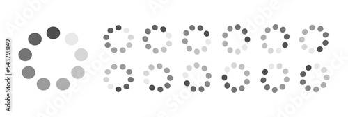 Circular Loading Buffering Icons Vector Video Ready for Animation Gif All Keyframes Frames Bufring Circle Waiting for Connection Buffer Preloader Download Symbol Easy Replace Color