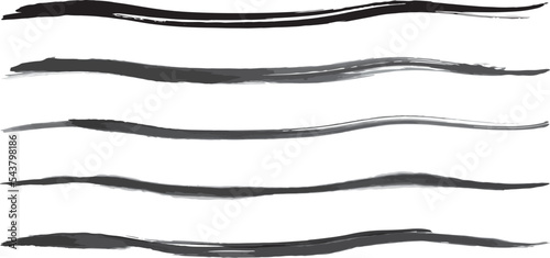 絵筆で描いたようなシンプルなモノクロの線