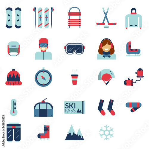 icons set Winter Sport with full Icons style