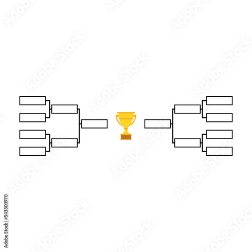 Set of Bracket sport tournament, blank elimination event sign, playoff match vector illustration