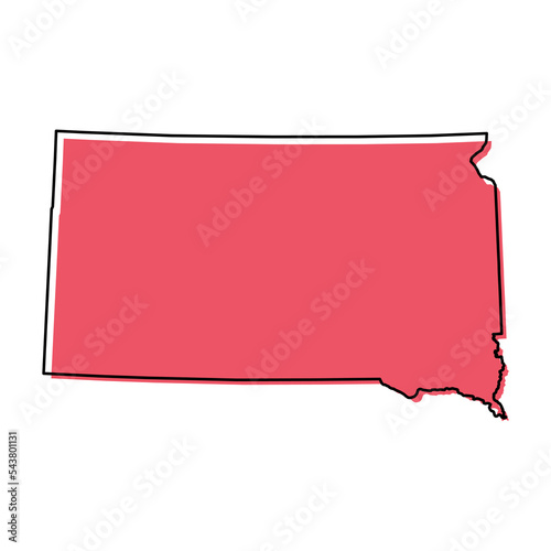 South Dakota map shape, united states of america. Flat concept icon symbol vector illustration