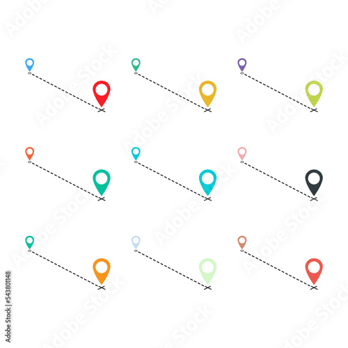 Set of We have moved announcement design, location Vector icon symbol, navigation illustration