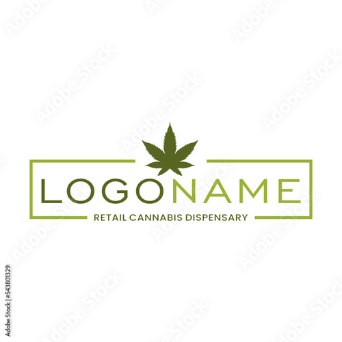 Cannabis dispensary logo design on white background