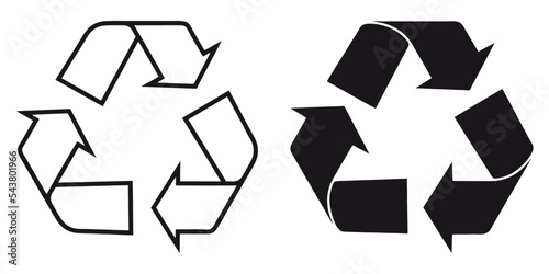 ofvs216 OutlineFilledVectorSign ofvs - recycle vector icon . recycling logo symbol . environmental management . eco . isolated transparent . black outline and filled version . AI 10 / EPS 10 . g11556