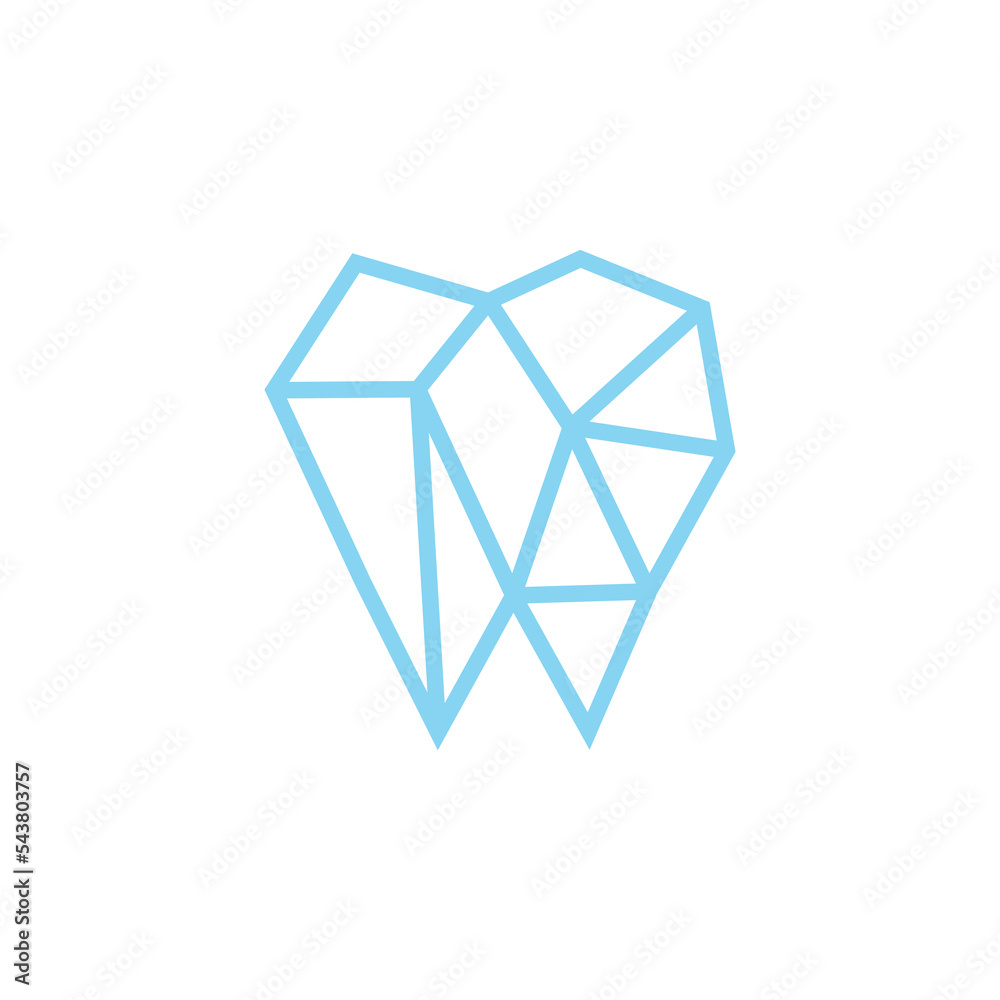 geometric dental logo design icon symbol vector illustration