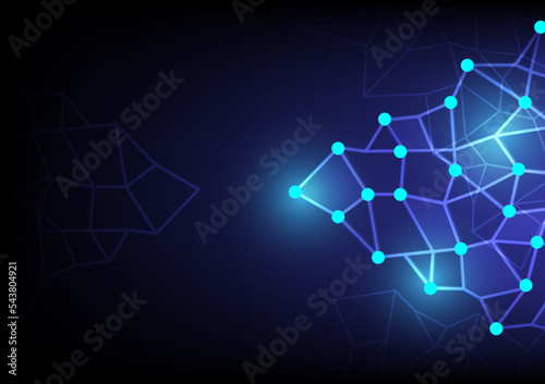 Abstract blue low poly banner with triangle shapes background