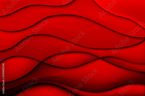 Multicolor Abstract gradient wave background, papercut style