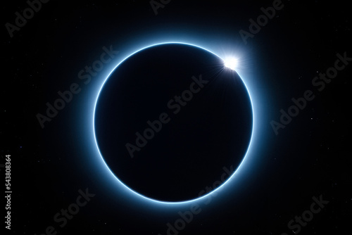 Solar eclipse on a black background photo