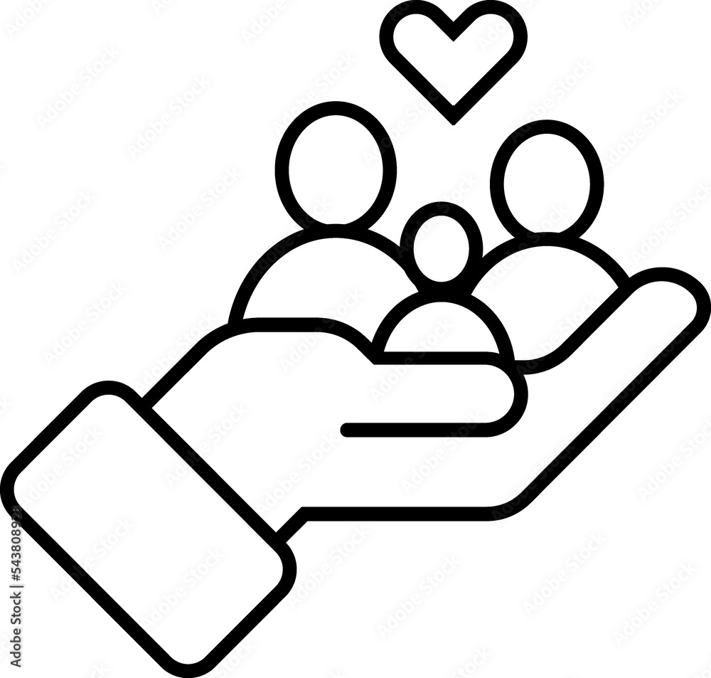 Parents with child silhouette outline sign Parents with child silhouette outline sign