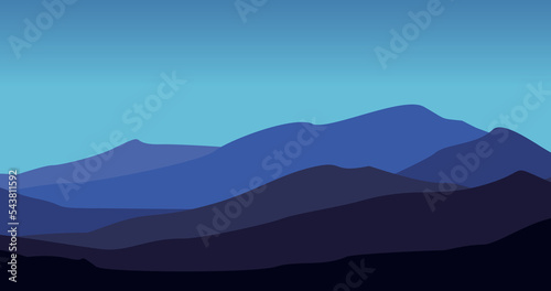 blue gradient mountain scenery natural background illustration