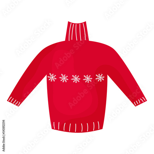 warm sweater red color