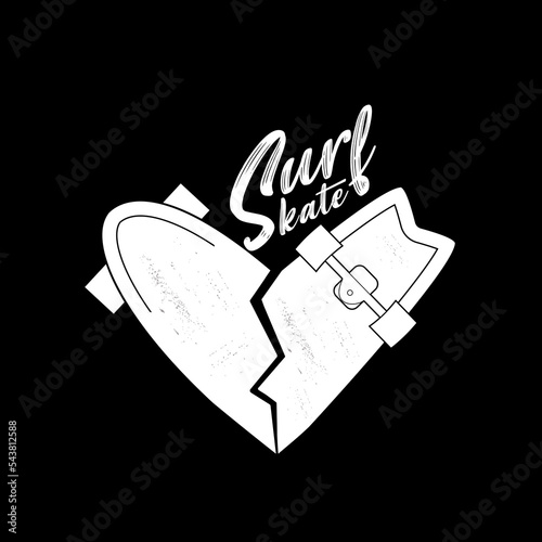 Tabla Surf skate, icono, logo, surf, Skate skate board, corazón