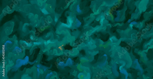 abstract art painting in green colorful modern art