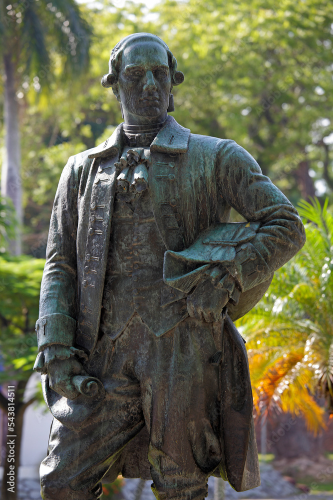 Statue of Captain Francis Light inside Fort Cornwallis, Georgetown, Penang, Malaysia Statue of Captain Francis Light inside Fort Cornwallis, Georgetown, Penang, Malaysia