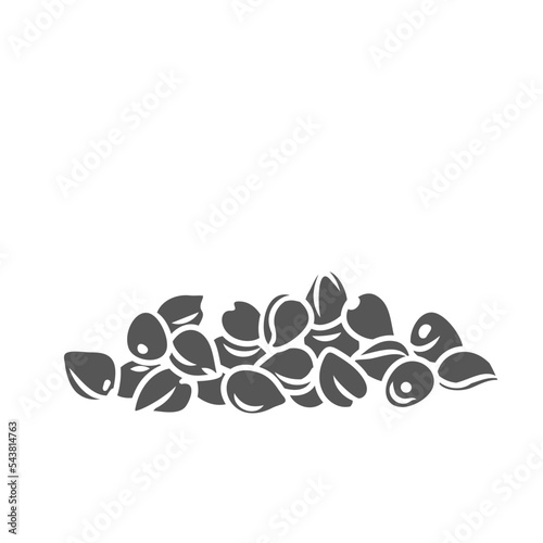 Sorghum cereal crop glyph, icon vector illustration. Black silhouette of sorgo grain seeds
