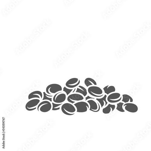 Fotobehang Quinoa cereal crop seeds, glyph icon vector illustration
