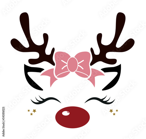 christmus woman face vector on white background photo