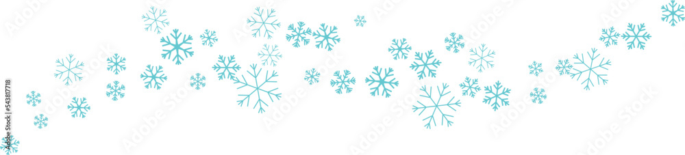 Flying snowflakes on the horizontal lines. - obrazy, fototapety, plakaty 
