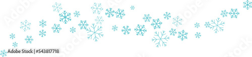 Fotografie, Obraz Flying snowflakes on the horizontal lines.