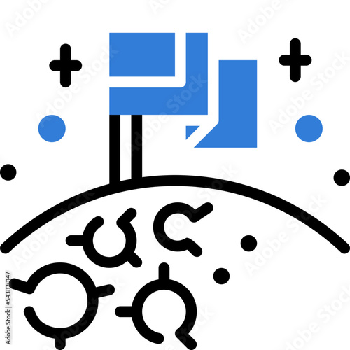 moon exploration flat line icon