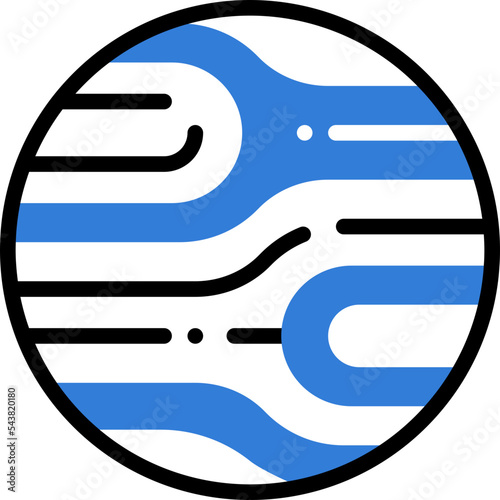 pluto flat line icon