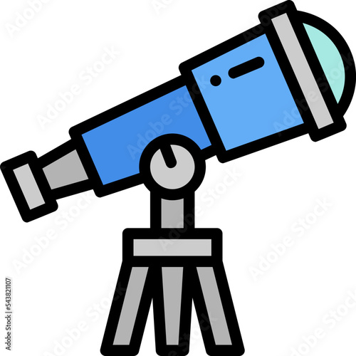 telescope filled outline icon