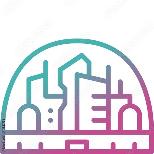 space colonization gradient line icon