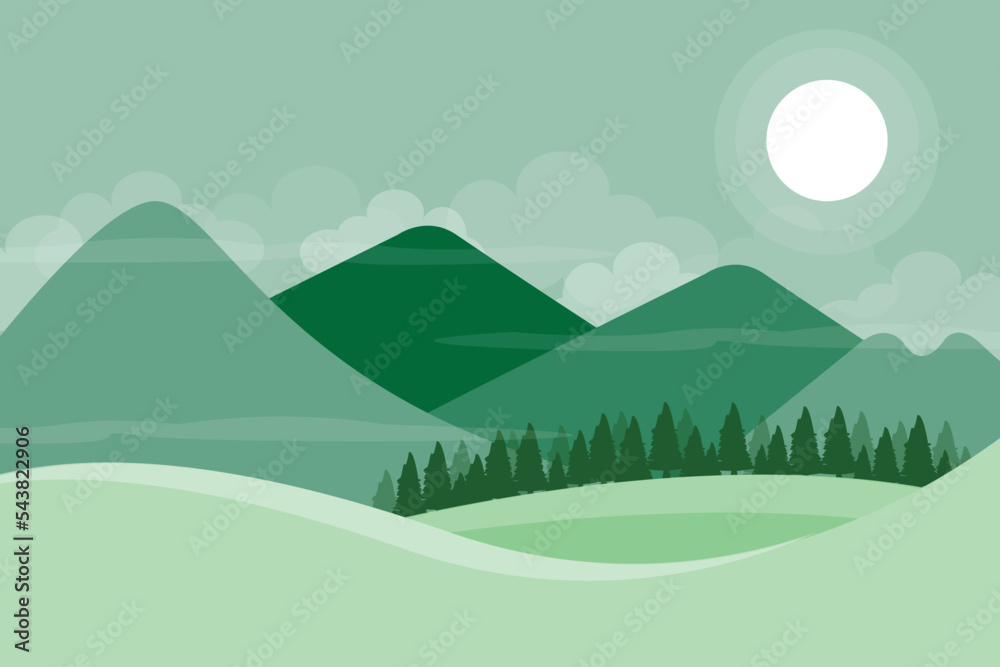beautiful scenery with with mountains and pine trees beautiful scenery with with mountains and pine trees